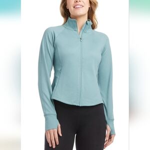 NWT Jockey Tulip Hem Yoga Jacket Arctic Blue M